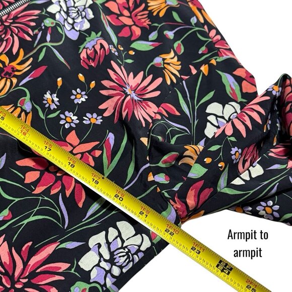 NEW Philosophy Bomber Jacket Floral Bohemian Lightweight Pockets Full Zip XL - Picture 9 of 10